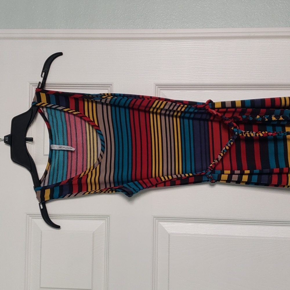 Maxi multi colored striped dress